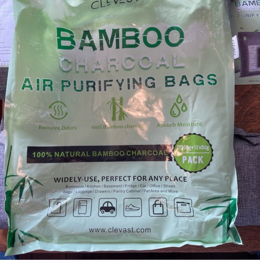 CLEVAST 2x200 & 12x50‎ GRAMS BAMBOO CHARCOAL AIR PURIFYING BAGS